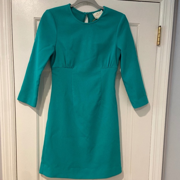 Kate Spade New York Teal Sheath Dress with 3/4 Sleeves – Size 4 - Picture 1 of 13